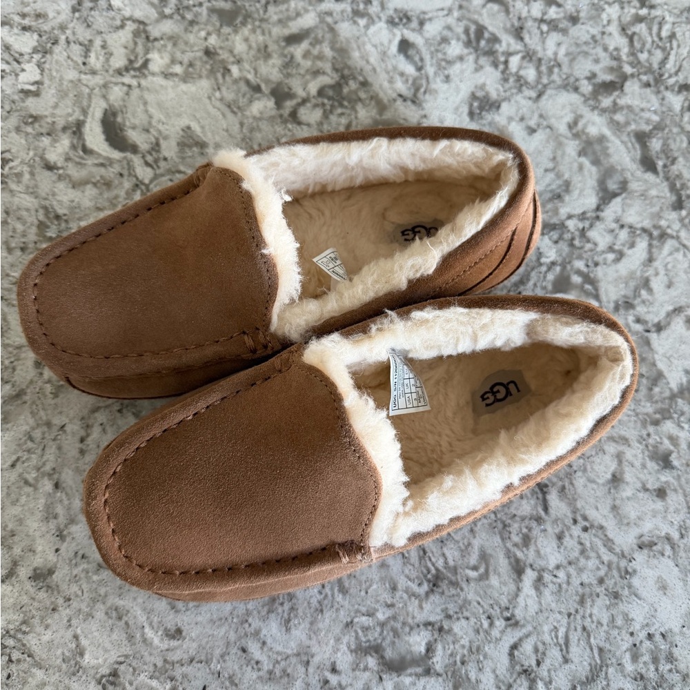 UGG Kids Brown Suede Slip-On Loafers